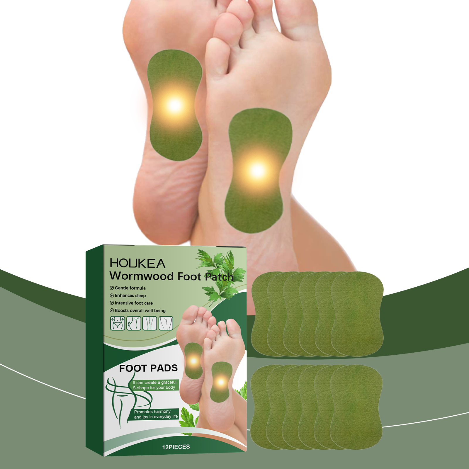 Mugwort Foot Bath Pack Wormwood Foot Patch Wormwood bamboo vinegar formula gentle nourishing foot massage care body care patch