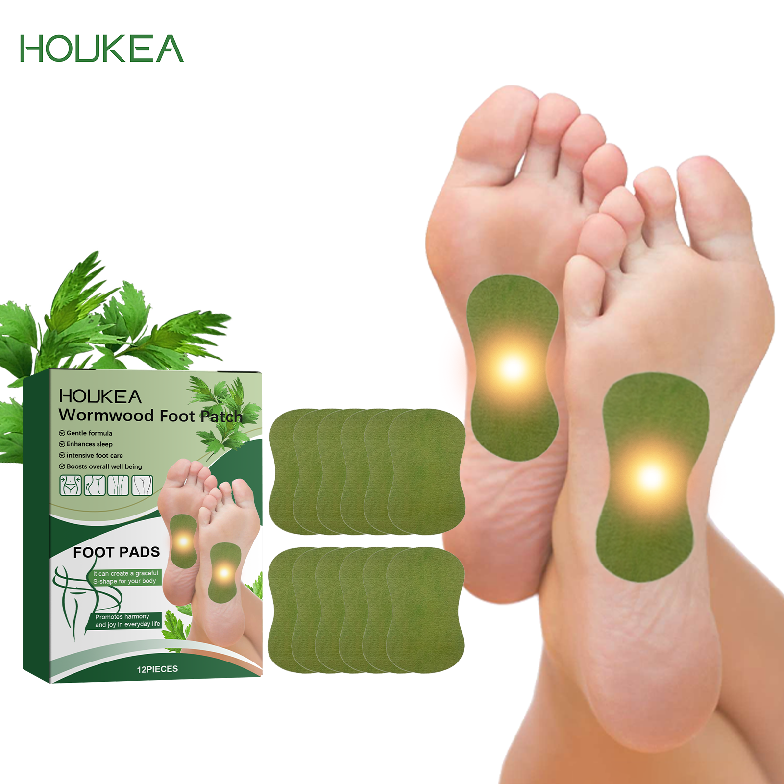 Mugwort Foot Bath Pack Wormwood Foot Patch Wormwood bamboo vinegar formula gentle nourishing foot massage care body care patch