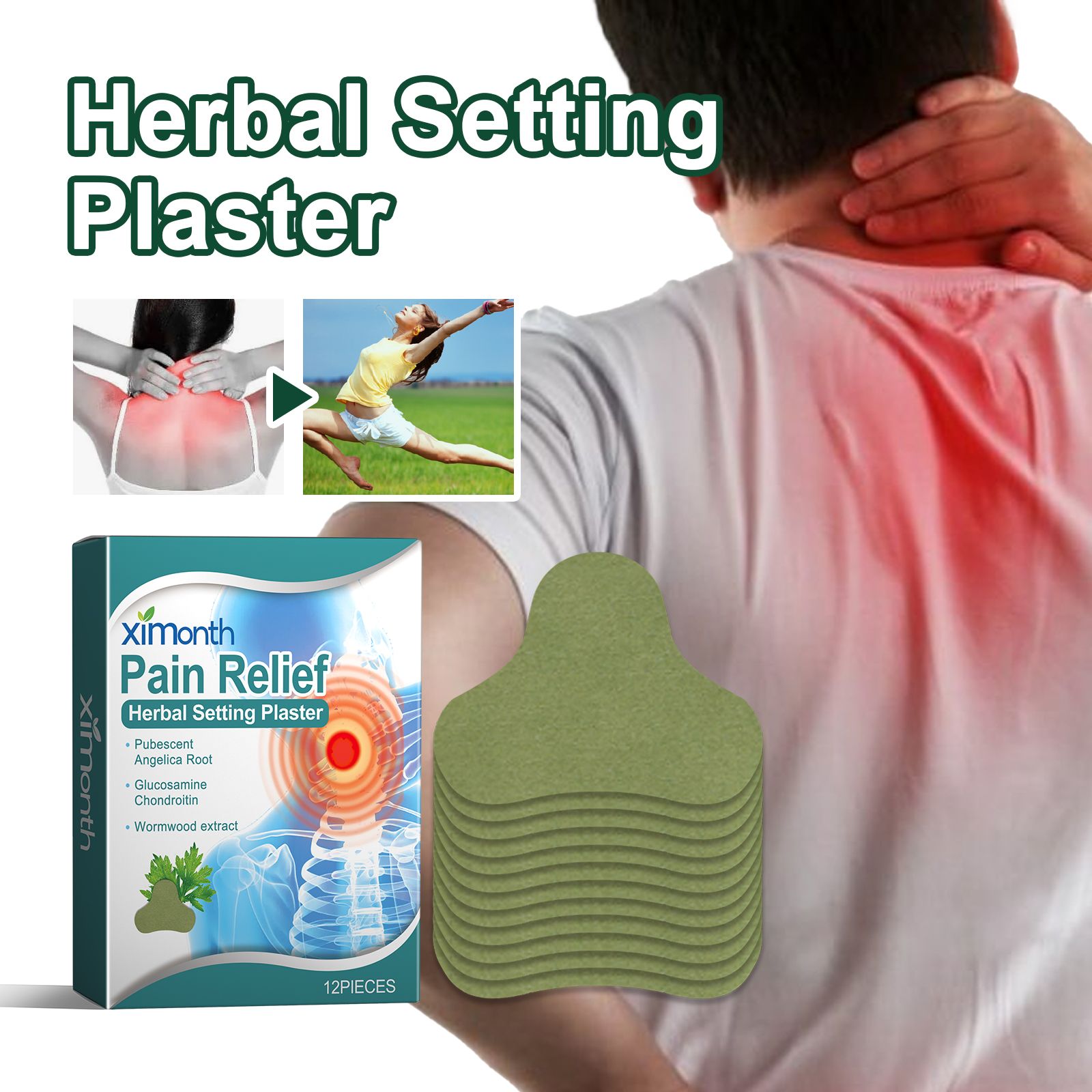 Mugwort Patch​ Shoulder and Neck Wormwood Patch Relieve Sedentary Shoulder and Neck Muscle Aches and Discomfort Joint Massage Care Patch
