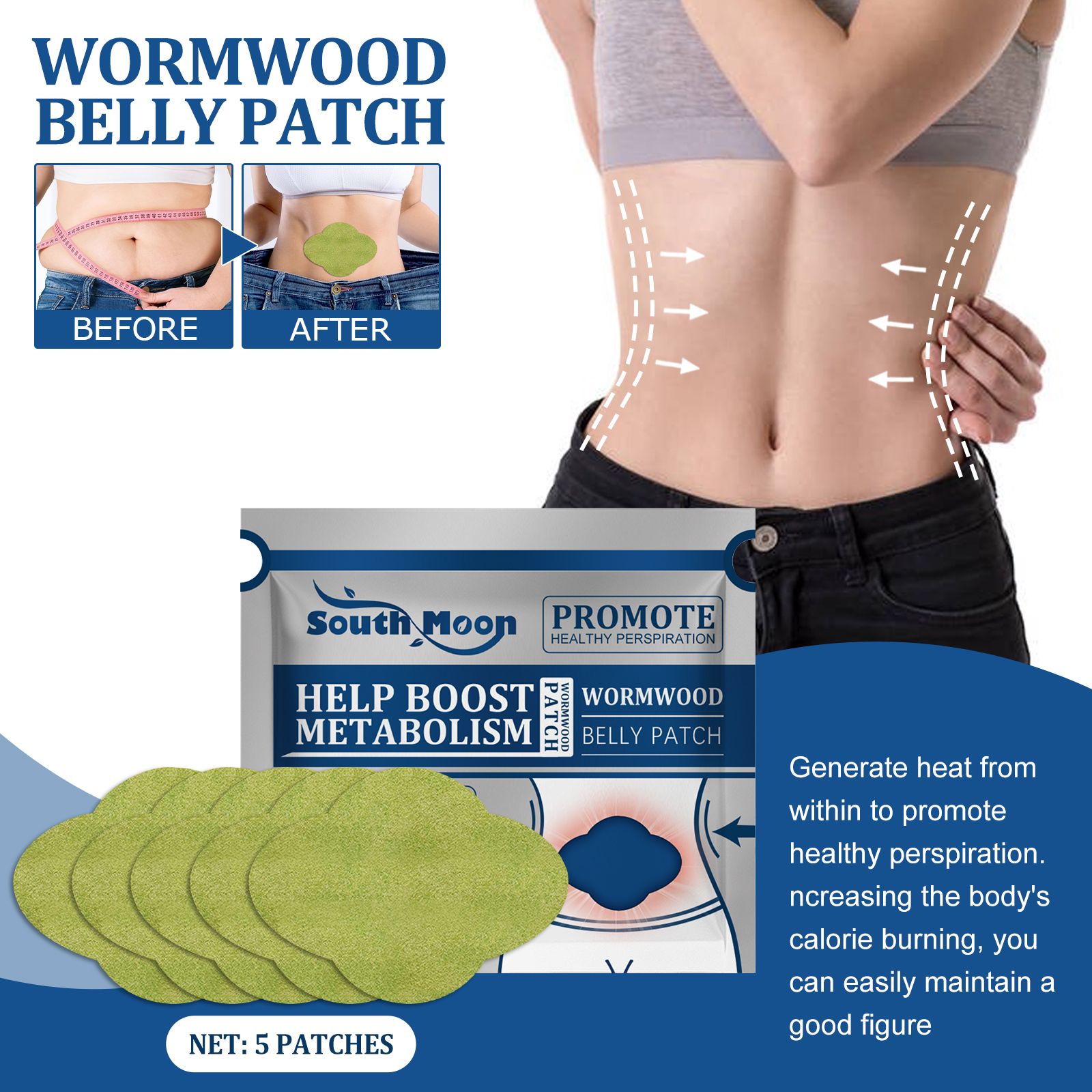 Mugwort Patch​ SOUTH MOON Wormwood Belly Patch