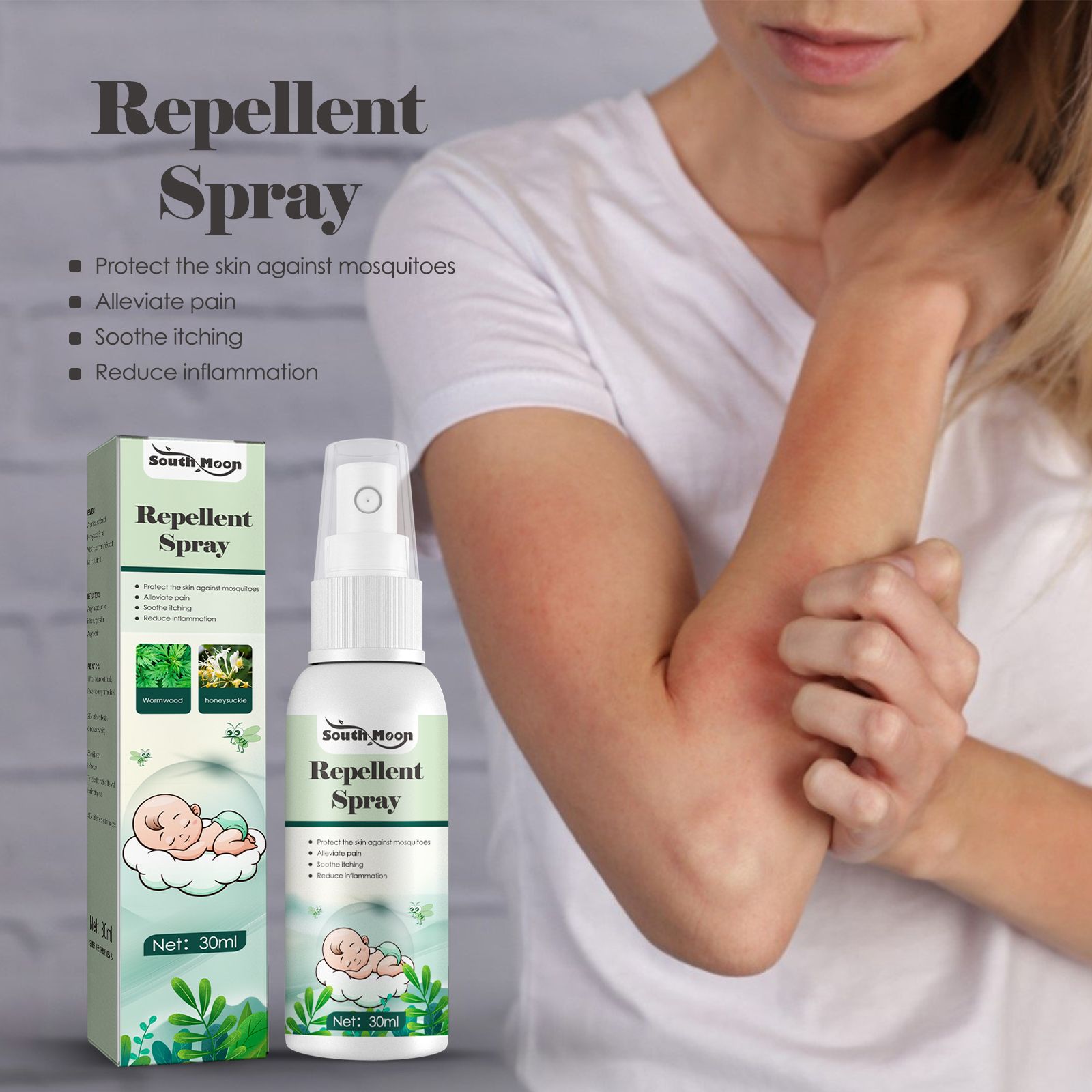 Mugwort Wormwood Mosquito Repellent Spray Home Outdoor Prevent Mosquito Bites Stop Itching Mosquito Repellent Spray