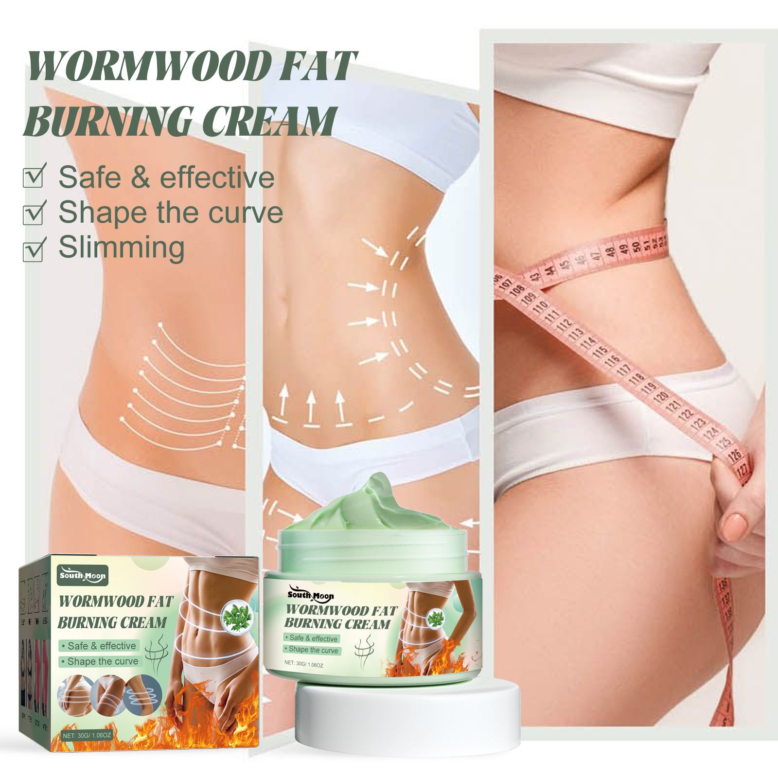 Mugwort Cream Massage Body Skin Tummy Tuck Nourishing Firming Lazy Contouring Massage Balm