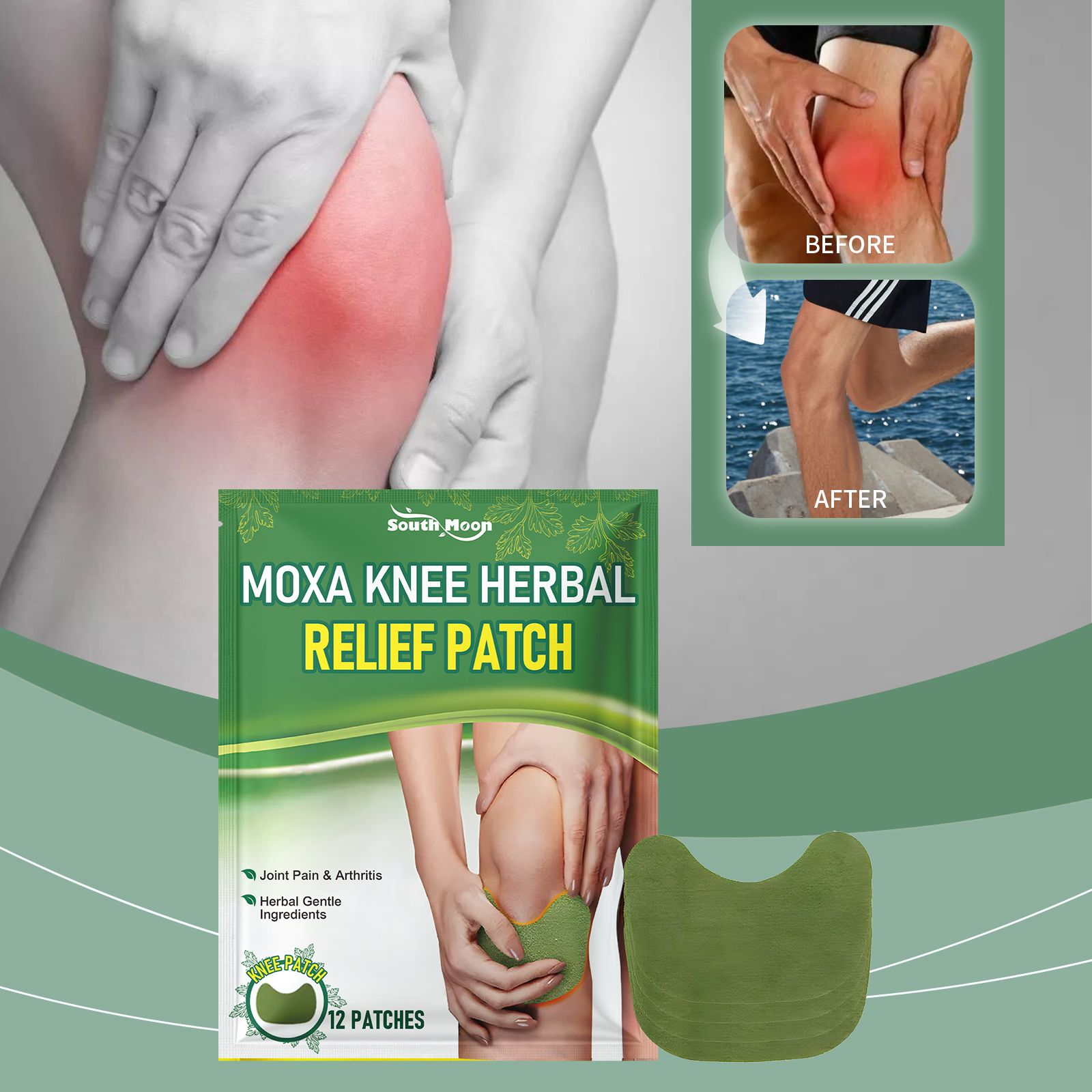 Mugwort Patch​ Joint Relief Mugwort Patch Comfort and care for knees Convenient and easy to use daily body care patch