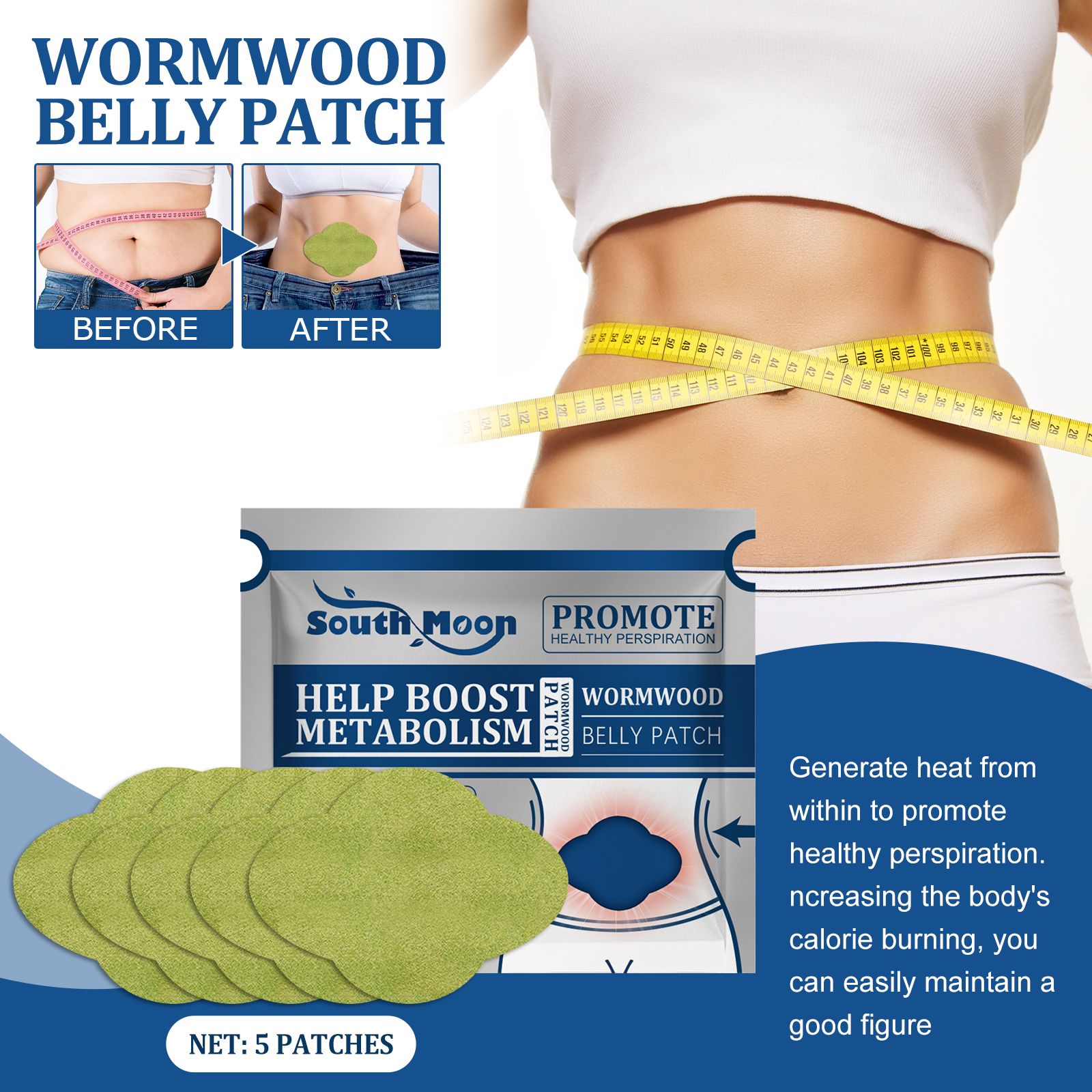 Mugwort Patch​ SOUTH MOON Wormwood Belly Patch
