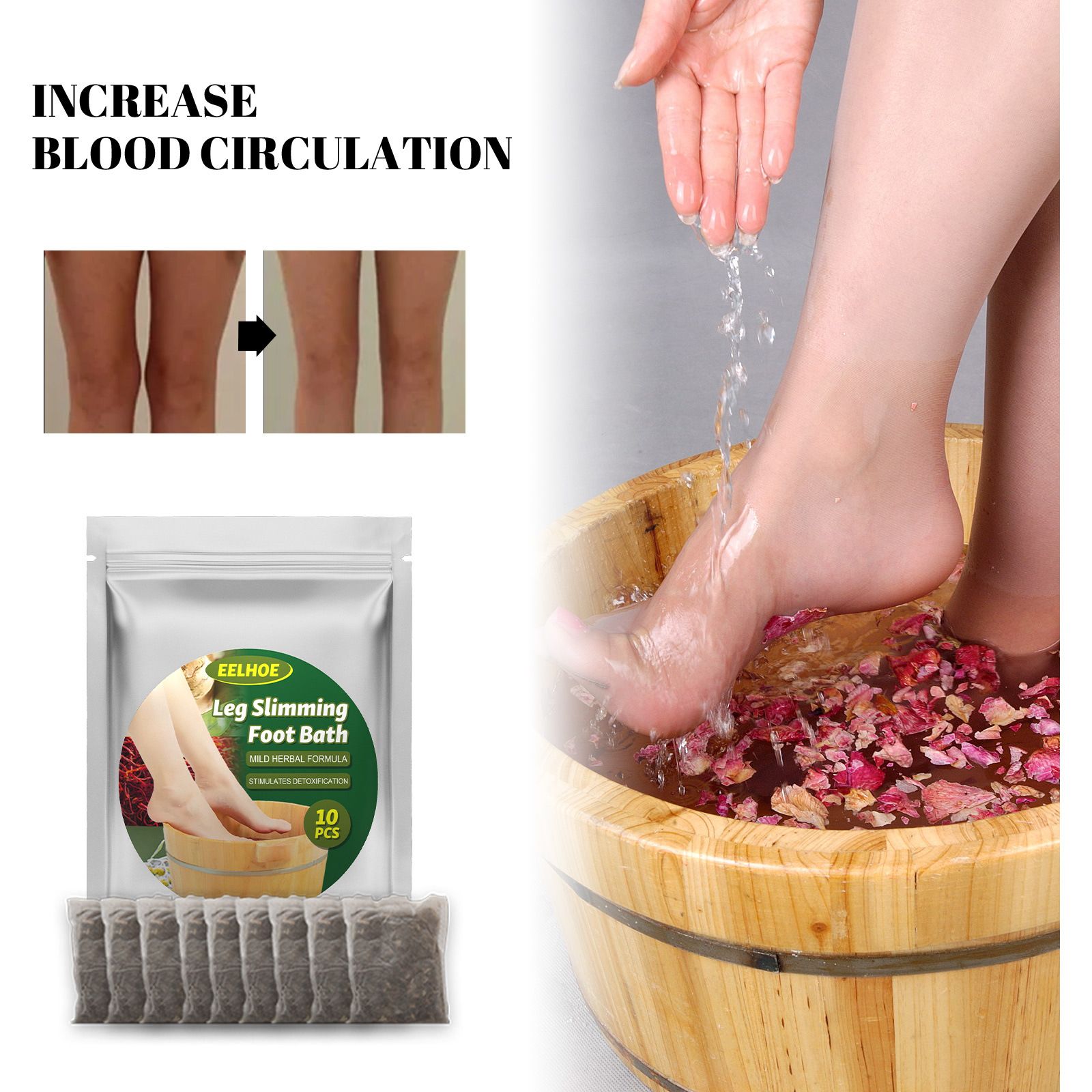 Mugwort Foot Bath Pack EELHOE Leg Slimming Foot Bath