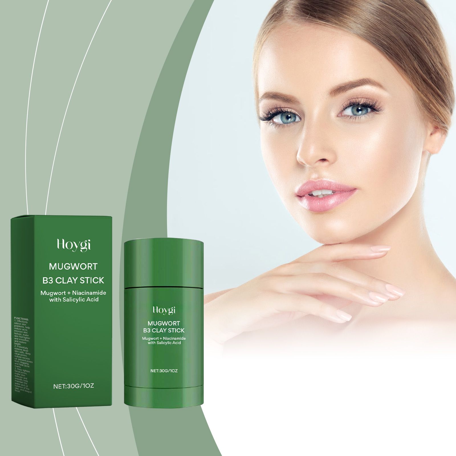 Mugwort Mud Mask Stick Deep Cleansing Pore Brightening Complexion Firming Rejuvenating Delicate Refreshing Mask Stick