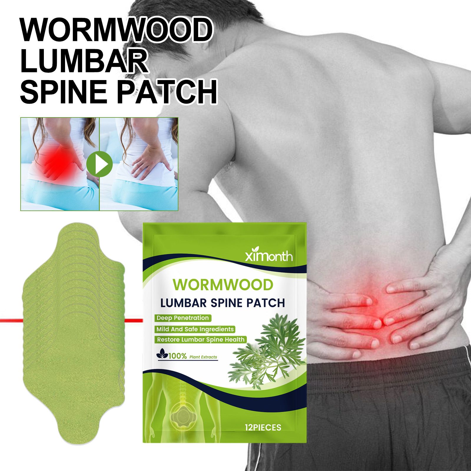 Mugwort Patch​ XIMONTH Wormwood Lumbar Spine Patch