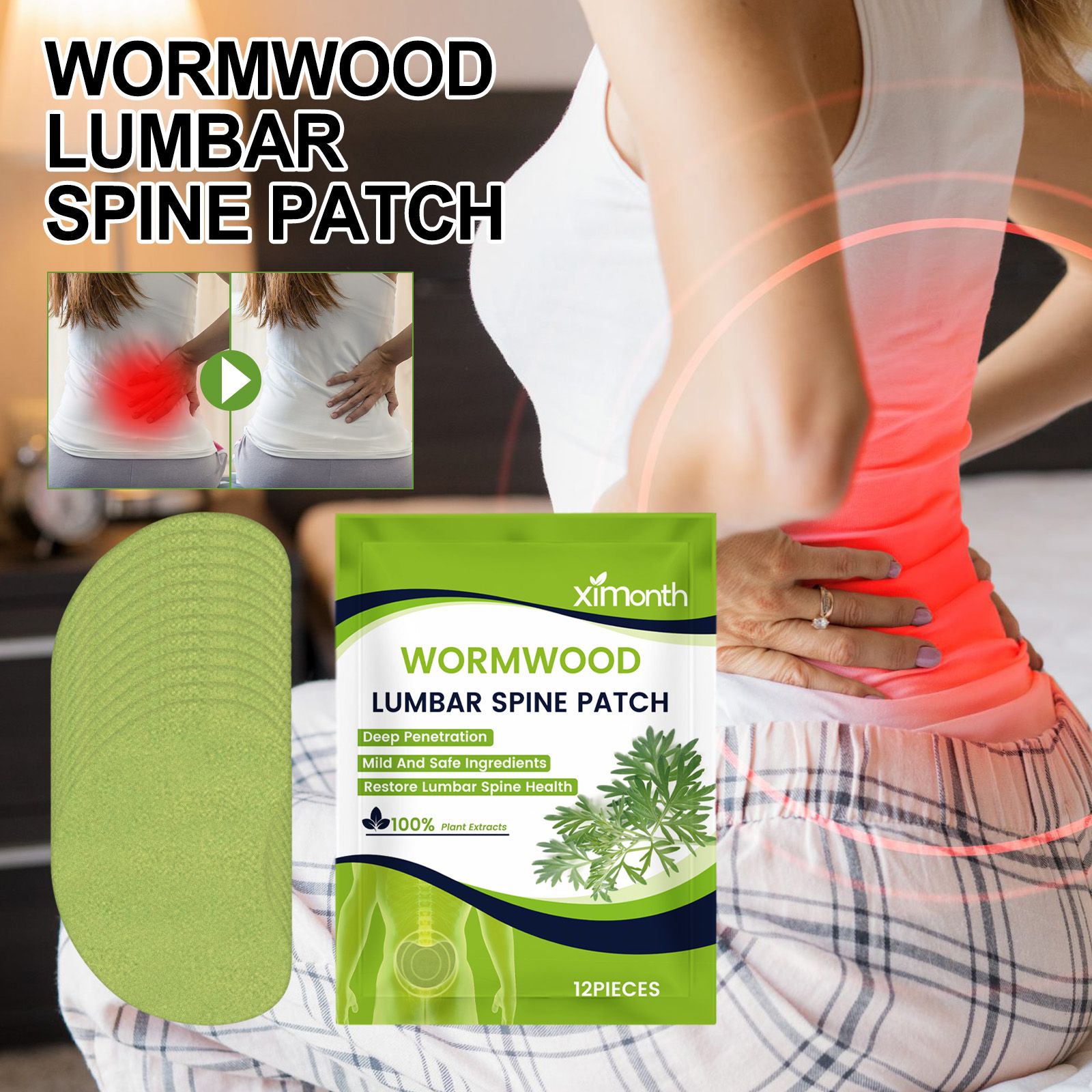 Mugwort Patch​ XIMONTH Wormwood Lumbar Spine Patch