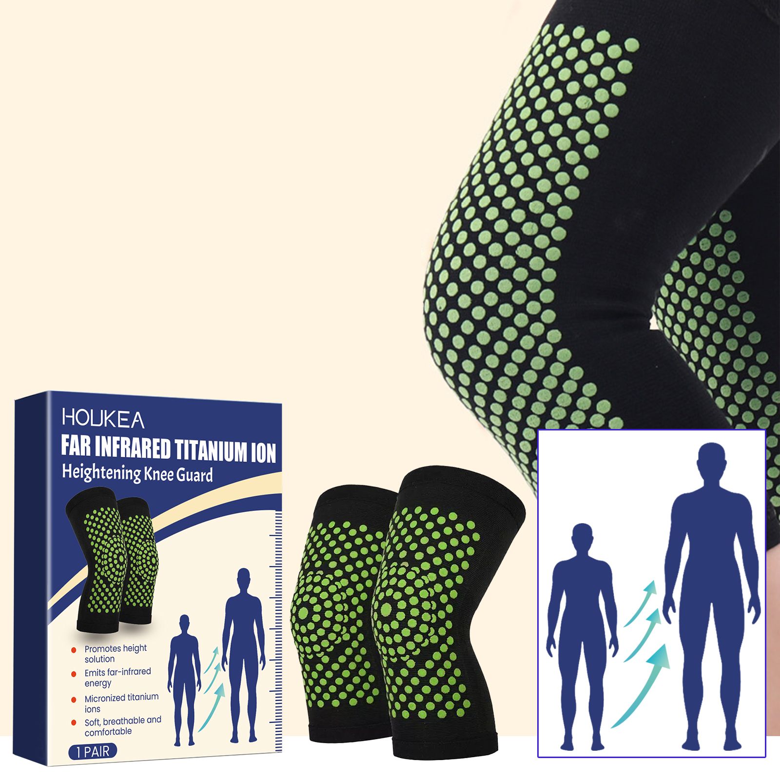 Mugwort Wormwood knee pads Massage growth aid care outdoor sports knee joints warm breathable knee pads sets