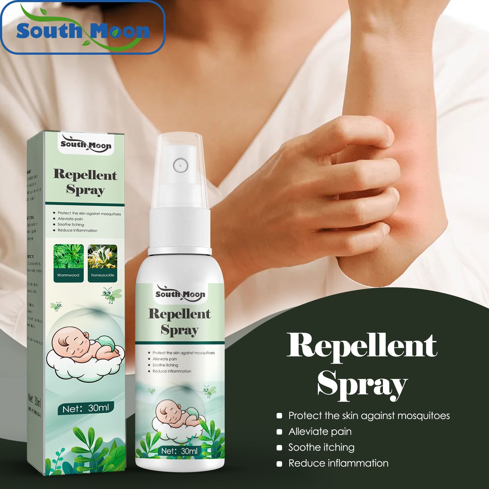 Mugwort Wormwood Mosquito Repellent Spray Home Outdoor Prevent Mosquito Bites Stop Itching Mosquito Repellent Spray
