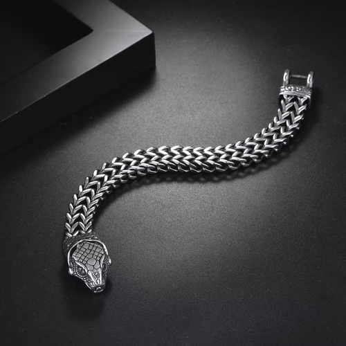 Snake - shaped Element Bracelet: Three - dimensional Snake Head + Retro Weaving, A Must - Have for Trendsetters