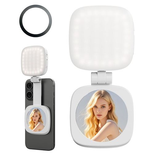 Mobile phone magnetic selfie fill light live photo mini portable makeup mirror foldable pocket light LED light