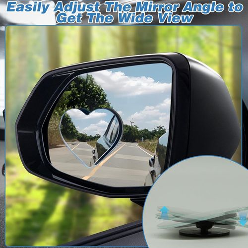 HD frameless adjustable heart-shaped small round mirror blind spot mirror car wide field of view rearview auxiliary mirror
