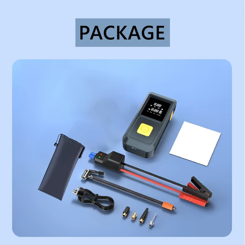 8000mA Portable Multifunctional Car Emergency Starter Outdoor Power Emergency Starter 12V Car Circuit Breaker with Digital Tire Inflator
