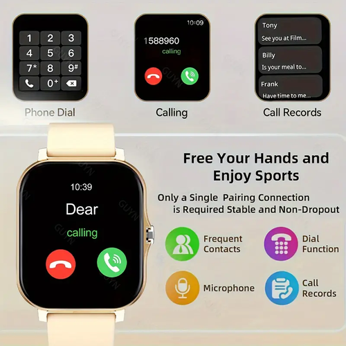 Smart Fitness Watch Pro - Workout and fitness tracker with wireless calling, multiple exercise modes, heart rate monitoring,