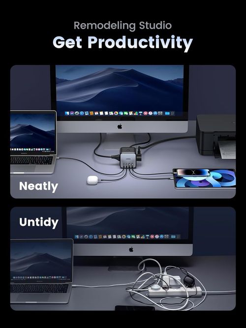 🔥🔥🔥Deformed plug head, so that your desktop is no longer messy, it will help you clean up together, you no longer have to worry about finding a place to charge, lightweight, portable, home office can be