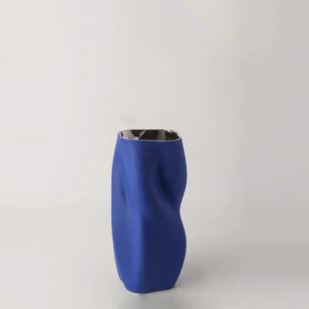 Twisted Ceramic Flower Vase-Blue