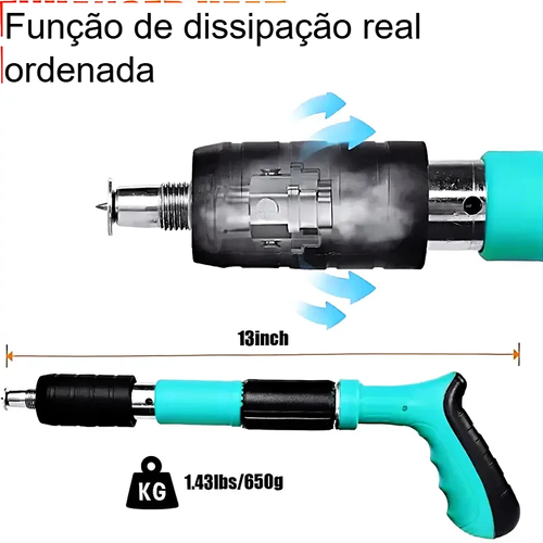 Kit de pistola de pregos kit de pistola de pregos para concreto, pistola de pregos manual com 5 velocidades ajustáveis