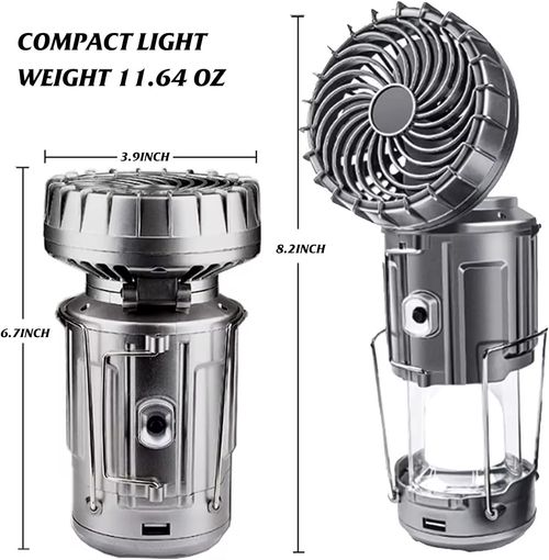 🌞Multifunctional Portable Solar Charging Camping Lantern With Fan😎💎