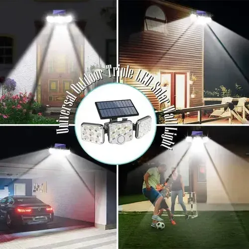 Triple Solar Wall Light With Holder☀️💡