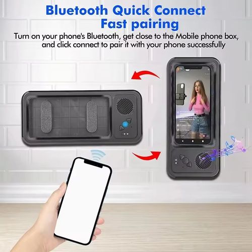 😄Bathroom Waterproof Mobile Phone Case Box Speaker Anti-Fog Touch Screen 360 Rotation😙🛀