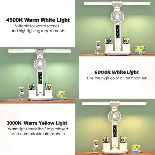 😀LED Reading Light Multifunctional Foldable Table Light with Fan🤗💎