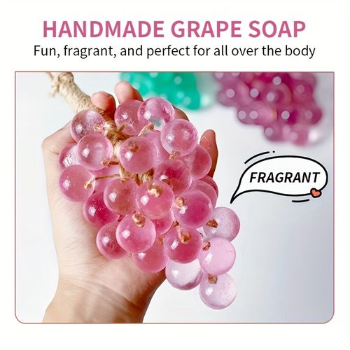 👶Handcrafted Soap in a Pink Grape Cluster Design🤶