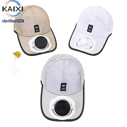 🤱Summer Breathable Mesh Hat Solar Charging Fan⛹️🧢