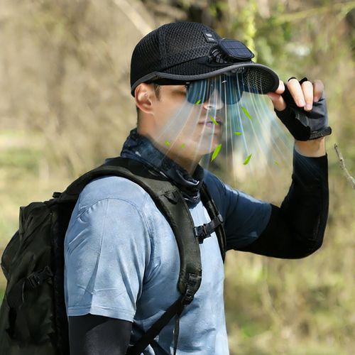 🤱Summer Breathable Mesh Hat Solar Charging Fan⛹️🧢