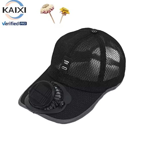 🤱Summer Breathable Mesh Hat Solar Charging Fan⛹️🧢