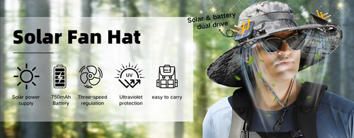 💥💥Wholesale Price Rechargeable Solar Fan Hat - Adjustable Wide Brim 15cm) Fishing Cap with Dual Cooling Fans & UV Protection💥