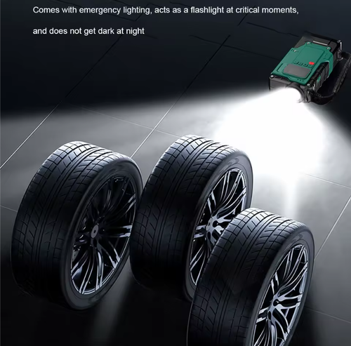 🔁 Efficient air pump for fast, convenient tire inflation.