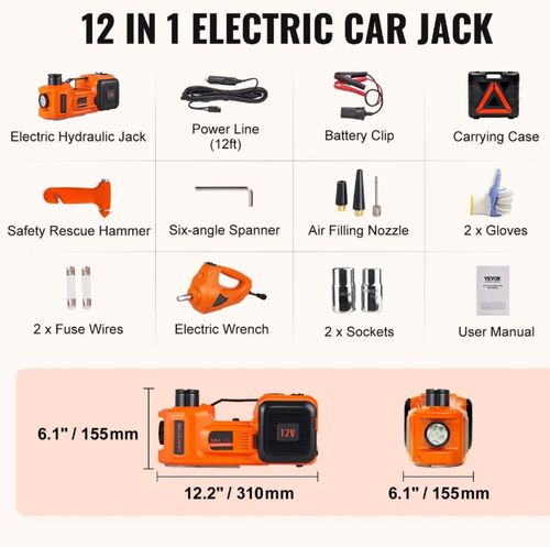 🔧 5T 12V electric car jack with impact wrench
