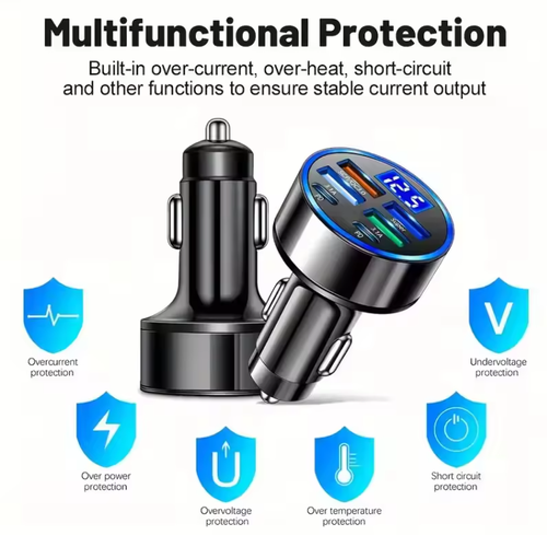 🚗 8‑in‑1 multi‑port car charger adapter