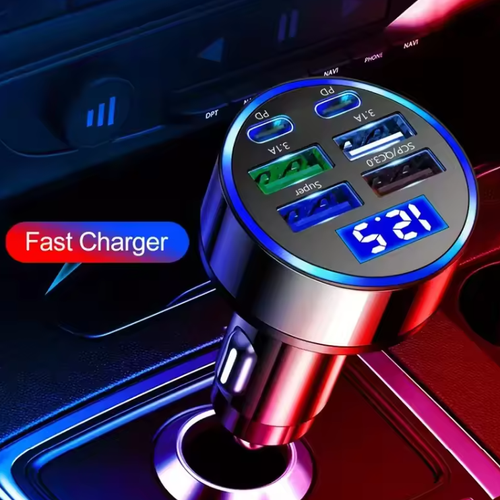 🚗 8‑in‑1 multi‑port car charger adapter