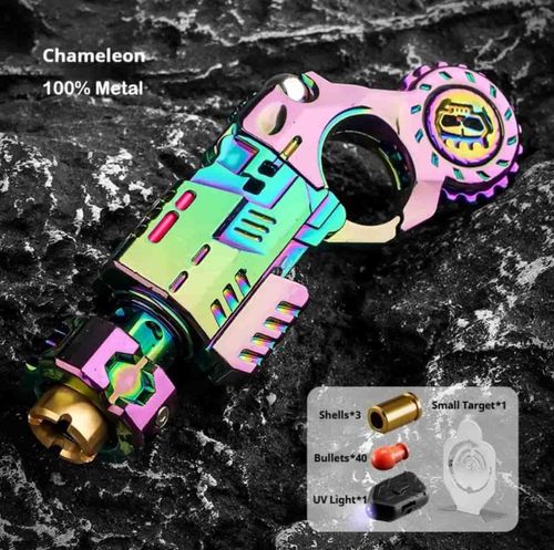 🔫5-set  Chic realistic mini alloy toy gun💥 Shell eject design fires soft bullets