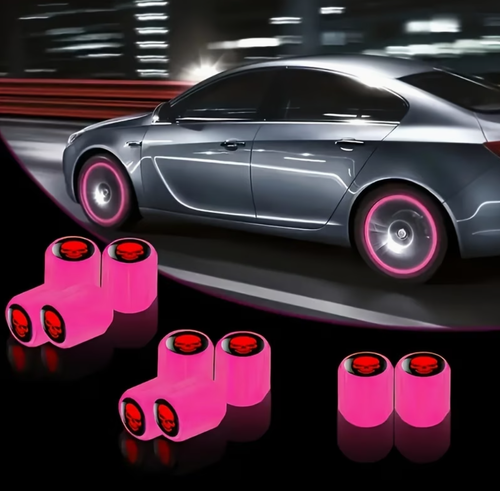 🌟 Luminous valve caps glow stylishly at night