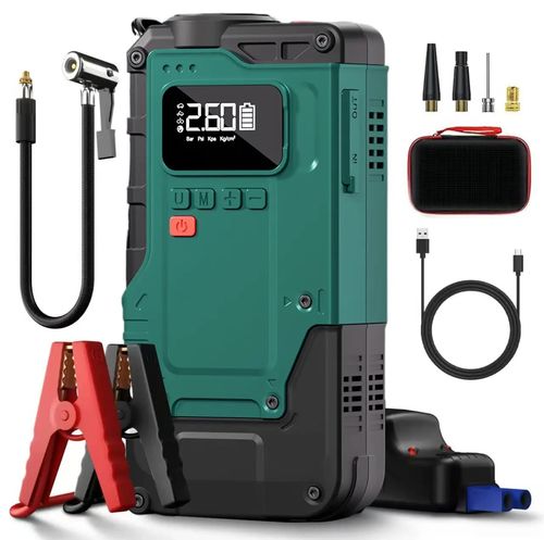 🔁 Efficient air pump for fast, convenient tire inflation.