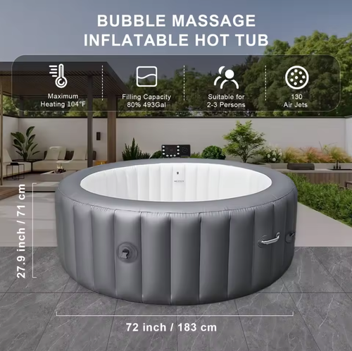 ♨️ 2026 New Round Inflatable SPA Hot Tub  &💧 PVC energy-saving outdoor spray pool
