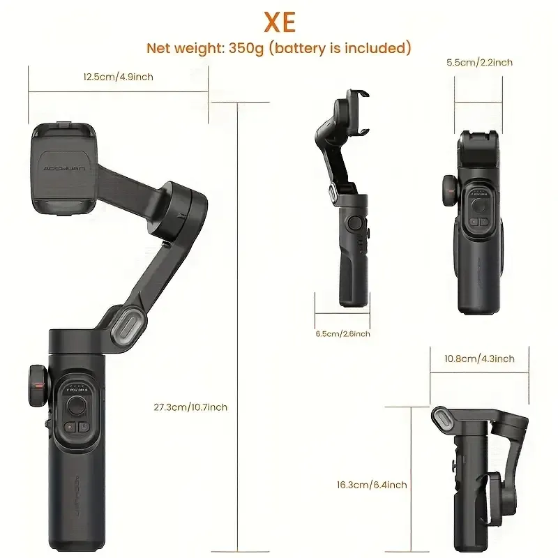 New 3-Axis Foldable Gimbal Stabilizer for Smartphones with AI Tracking, Anti-Shake, Vlogging and Live Streaming