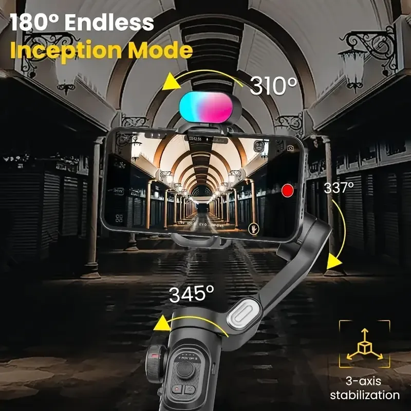 New 3-Axis Foldable Gimbal Stabilizer for Smartphones with AI Tracking, Anti-Shake, Vlogging and Live Streaming