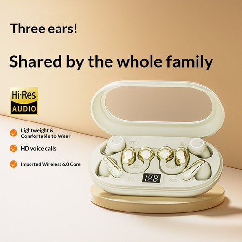 Hot-selling Wireless Clip-on Bluetooth Earbuds with Space Capsule Case (Set of 3 Pairs)