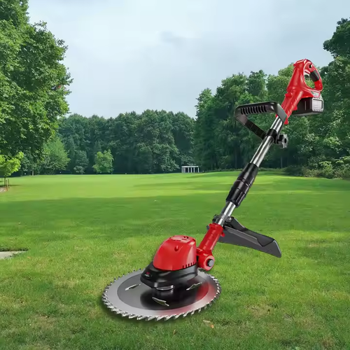 Máquina de escovas de lítio com cabo telescópico corta-relva elétrico