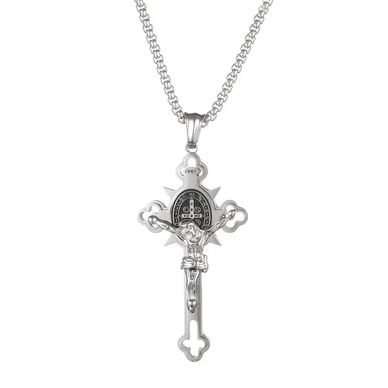 Limited Time Offer - Buy One Get One Free！ST.Benedict Protection Cross Power Pendant Necklace
