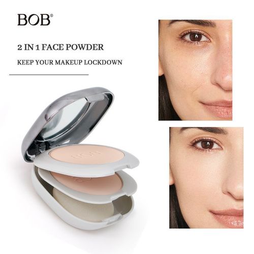 Matte Double-layer Powder Cake Set Makeup Makeup, Control Oil Concealer for a Long Time, Moisturize Brighten Dry Wet Purposes.
