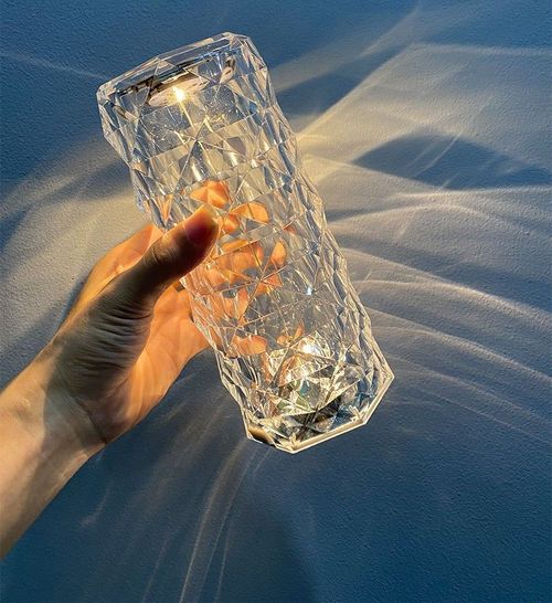 ⏰3 Colors Changing RGB Touch Sensor Rose Crystal Table Lamp USB Rechargeable Romantic LED Rose Crystal Desk Lamps