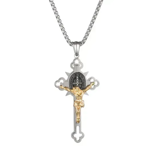 Limited Time Offer - Buy One Get One Free！ST.Benedict Protection Cross Power Pendant Necklace
