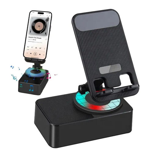 360 Rotating Folding Tablet Phone Holder RGB Wireless Bluetooth Speaker