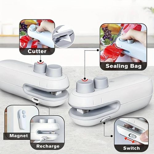 Mini Heat Bag Sealing Machine PackageSealerBags Plastic FoodSealer Clip Bag Handheld Sealer Food Packaging Heat Sealer