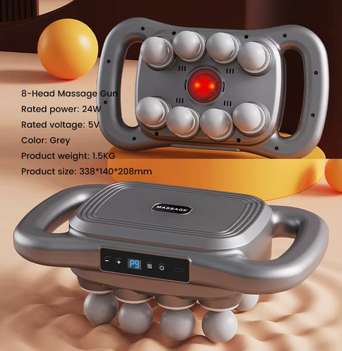 8-16 Heads Muscle Massage Gun with 30 Speeds 3 Modes Grey Percussion Massage for Back Legs Relief Body Gift for Men and Women